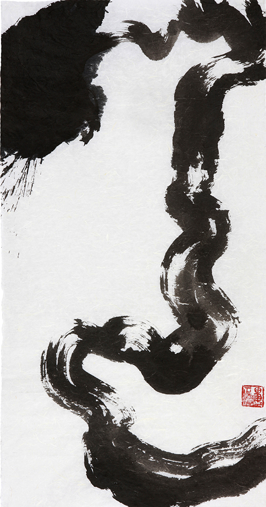 Road, 144cm×75cm, Ink on paper, 2009, Lou Zhenggang.