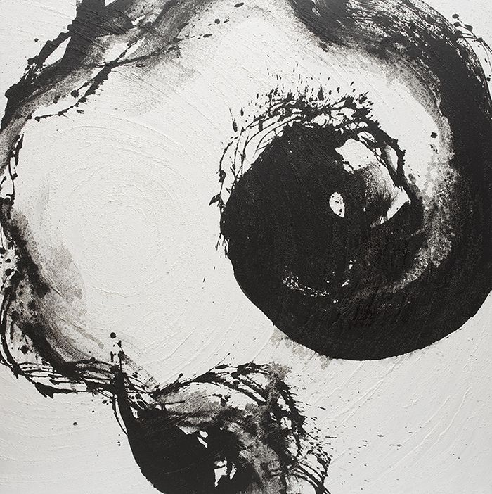 Moon (Sun & Moon series), 128cm×128cm, mix media, 2010, Lou Zhenggang.